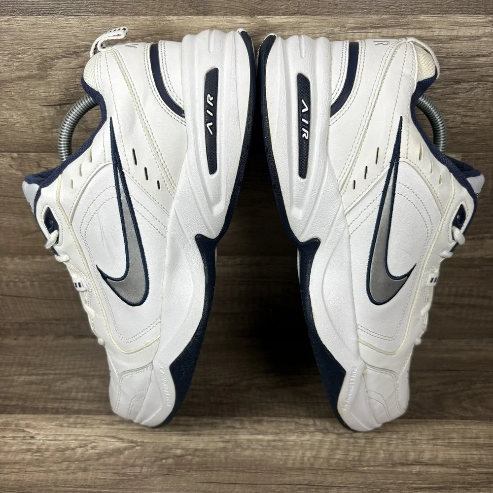 Nike Air Monarch White Blue Mens US Size 11.5 Wide EUR 45.5 415445-102 Sneakers
